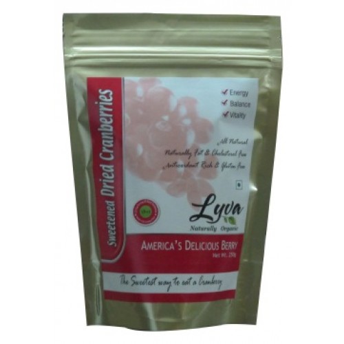 Lyva Sweetened Dried Cranberries - 250 gm (Conventional)